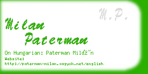 milan paterman business card